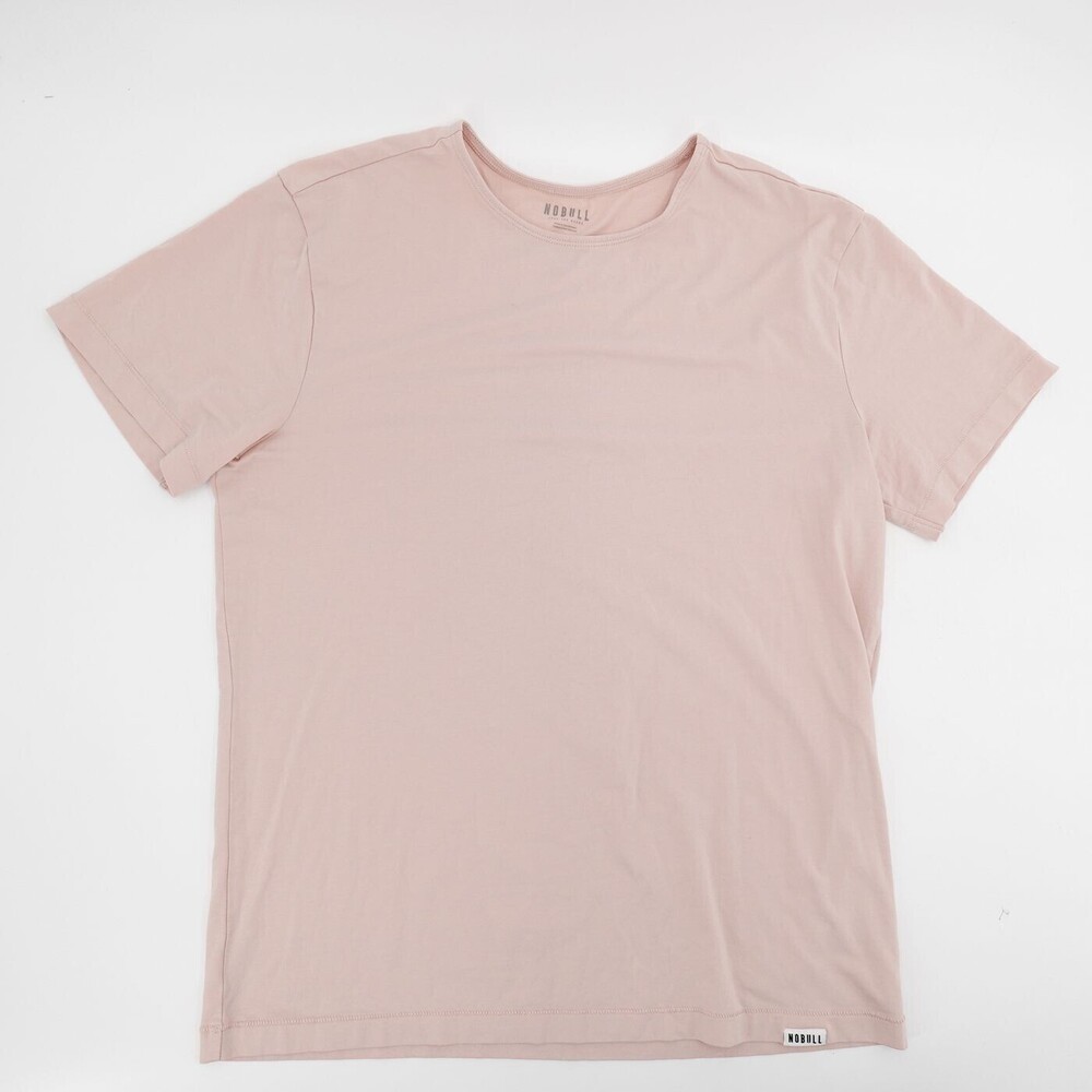 NOBULL Shirt Mens Large Pink Crewneck Athletic Training Tee Short Sleeve T-shirt